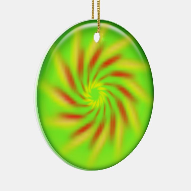 Cerâmica Ornamento - Cata-vento dentro de uma bola verde 3d (Direito )
