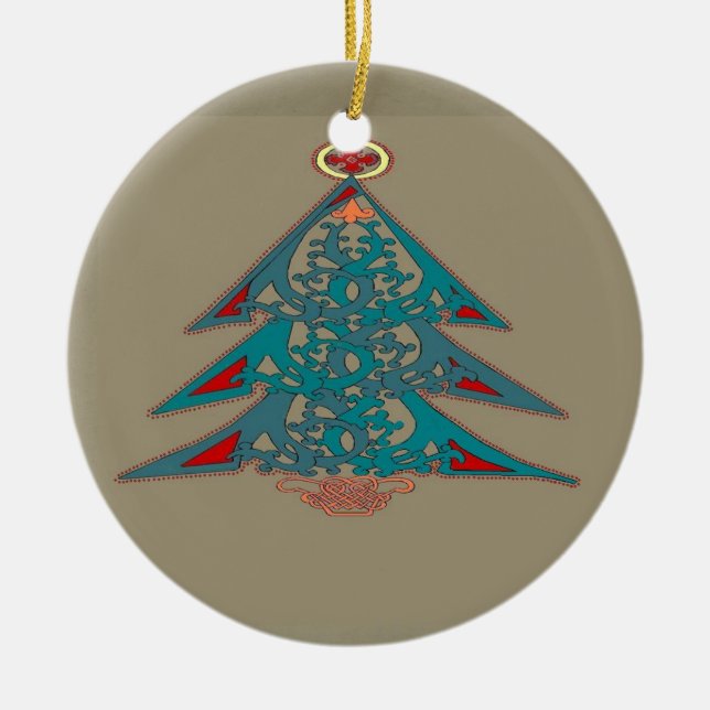Cerâmica Ornamento celta da árvore de Natal (Frente)