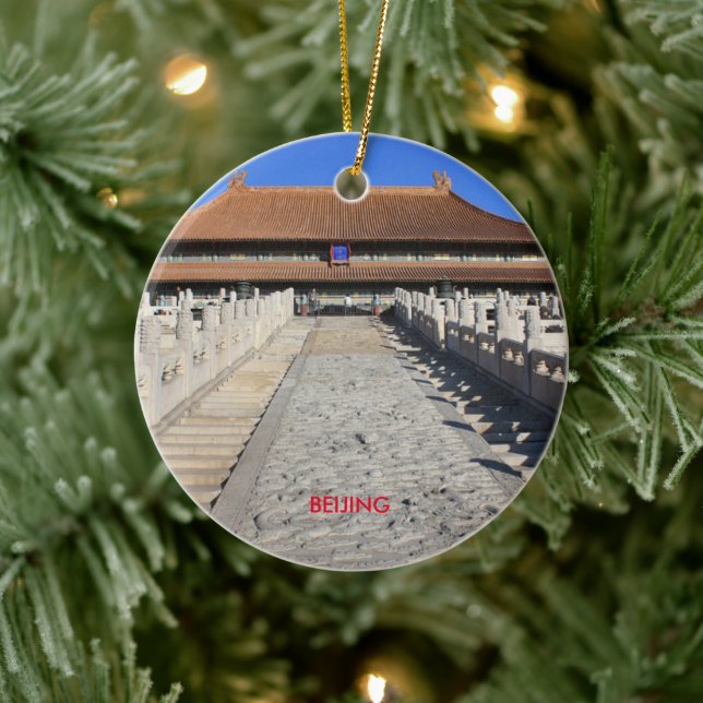 Cerâmica Ornamento Cênico do Círculo de Natal de Pequim (Árvore)