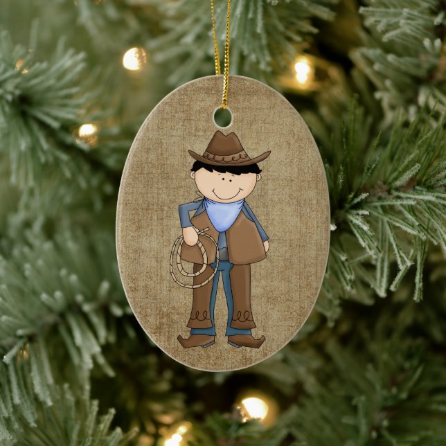 Cerâmica Ornamento Cerâmico Adorável de Natal de Cowboy (Árvore)