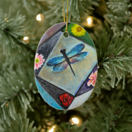 Cerâmica Ornamento cerâmico - Arte florescente de uma Drago