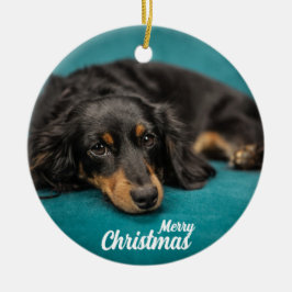 Cerâmica Ornamento cerâmico Cachorro Feliz de Natal