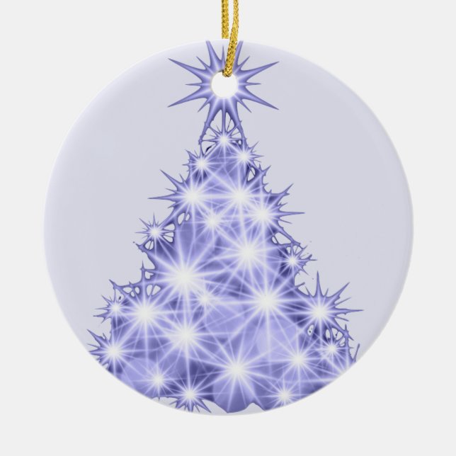 Cerâmica Ornamento cerâmico da Árvore de Natal lavanda (Frente)