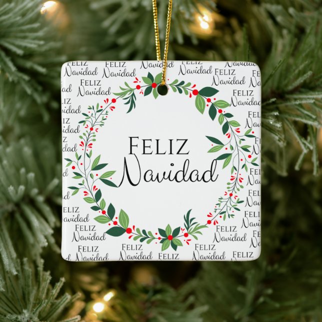 Cerâmica Ornamento Cerâmico da Frota de Natal Feliz Navidad (Árvore)