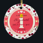 Cerâmica Ornamento cerâmico de 1rua de cereja de bom aniver<br><div class="desc">1rua de cereja bom aniversário Cerâmica Ornament .</div>