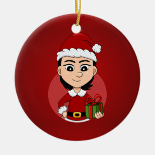 Cerâmica Ornamento cerâmico de animação de natal