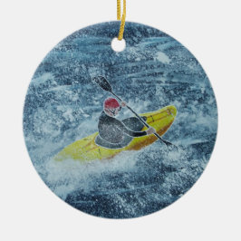Cerâmica ornamento cerâmico de arte kayaking