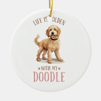 Cerâmica Ornamento cerâmico de Cachorro de Goldendoodle Cut