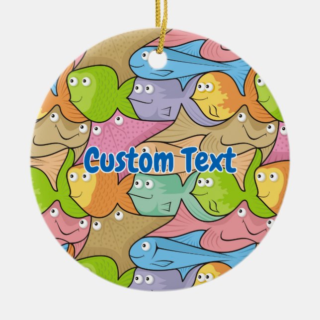 Cerâmica Ornamento cerâmico de cartoon de peixe (Frente)