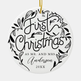 Cerâmica Ornamento cerâmico de Casal casado de Natal