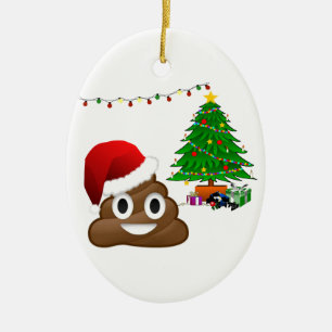 Cerâmica ornamento cerâmico de christmas poo emoji