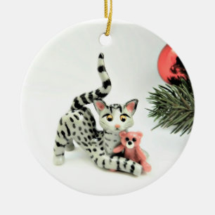 Cerâmica Ornamento cerâmico de Cinzas de Gato egípcio