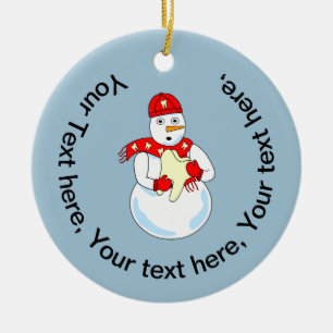 Cerâmica Ornamento cerâmico de dentes de Snowman