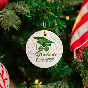 Cerâmica Ornamento cerâmico de Formando verde e Dourado