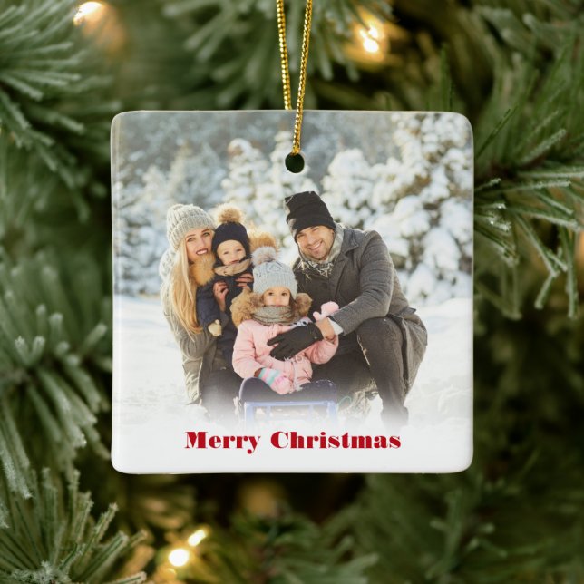 Cerâmica Ornamento Cerâmico de Foto de Natal Personalizado (Árvore)