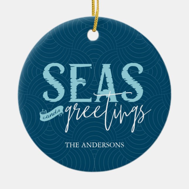 Cerâmica Ornamento Cerâmico de Fotos de Saudações e Mares (Frente)