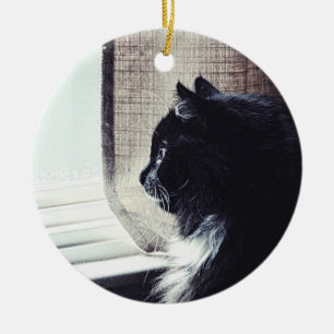 Cerâmica Ornamento cerâmico de Gatinho vigilante