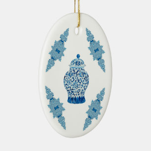 Cerâmica Ornamento Cerâmico de Ginger Ginger Azul