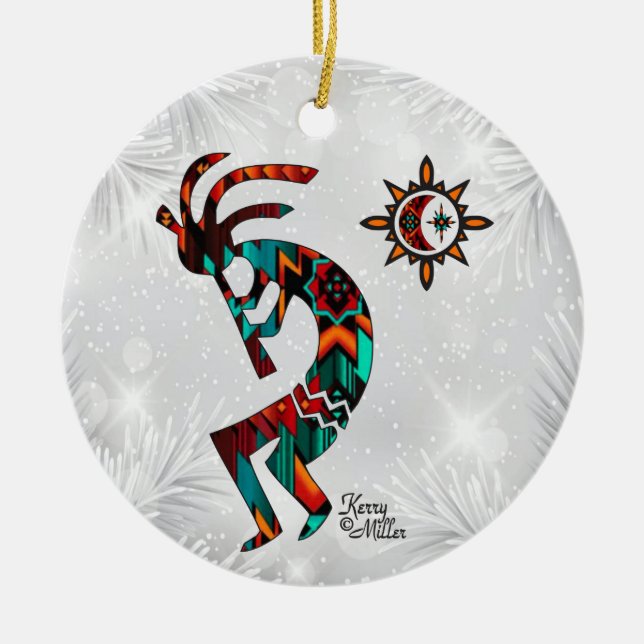 Cerâmica Ornamento Cerâmico de Kokopelli no Sudoeste (Frente)