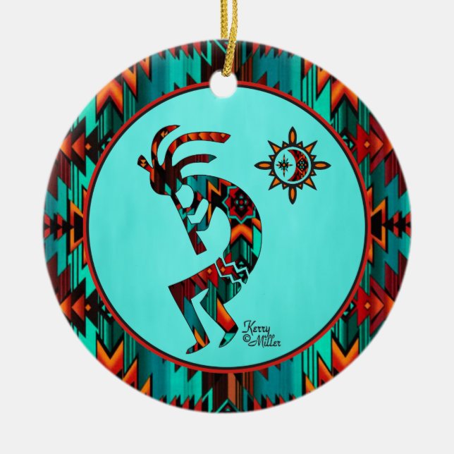Cerâmica Ornamento Cerâmico de Kokopelli no Sudoeste (Frente)