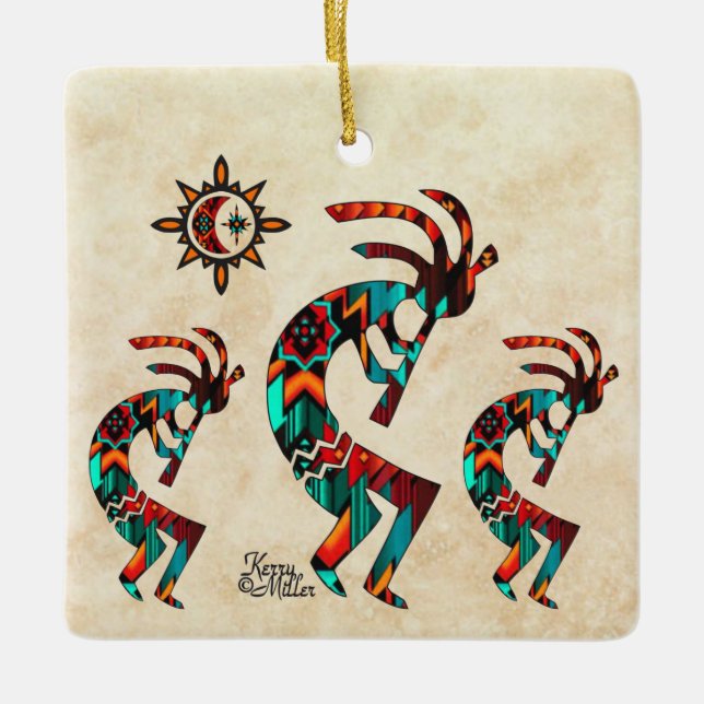 Cerâmica Ornamento Cerâmico de Kokopelli no Sudoeste (Frente)
