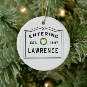 Cerâmica Ornamento Cerâmico de Lawrence Holiday Wreath