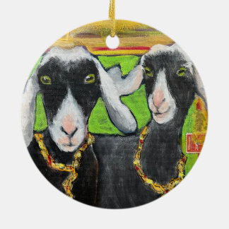 Cerâmica Ornamento cerâmico de namorada Goat Love