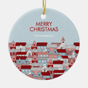 Cerâmica Ornamento cerâmico de Natal Holiday