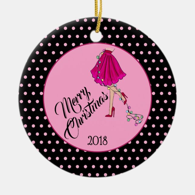 Cerâmica Ornamento cerâmico de Natal liso (Frente)