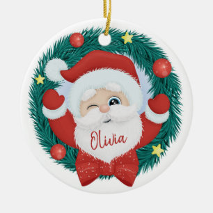Cerâmica Ornamento cerâmico de Natal Santa Claus