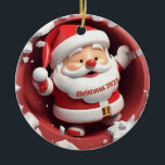 Cerâmica Ornamento cerâmico de Natal Santa Clause<br><div class="desc">Personalizar Enfeites de natal Santa Clause</div>