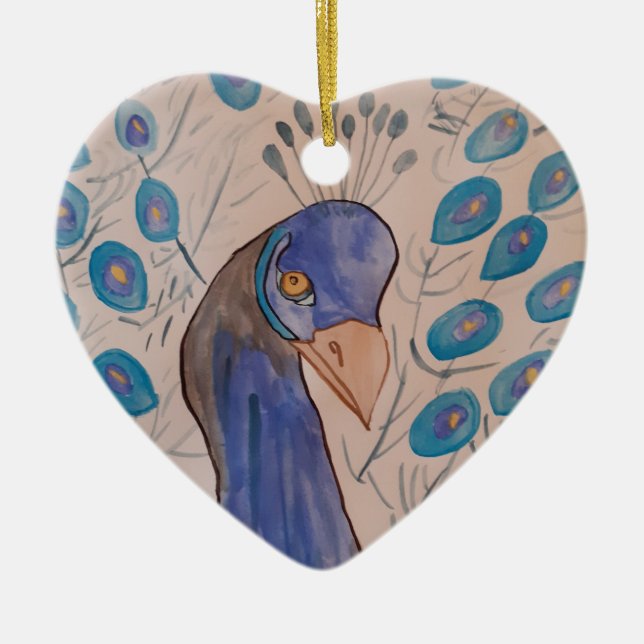 Cerâmica Ornamento Cerâmico de Peacock Blue (Frente)