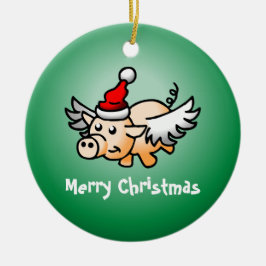Cerâmica Ornamento Cerâmico de Porcos Voadores de Natal
