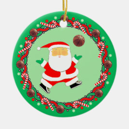Cerâmica Ornamento cerâmico de presentes de férias de basqu