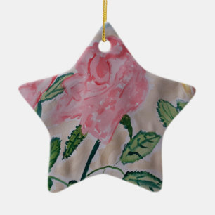 Cerâmica Ornamento cerâmico de Rosas de Verão abstrato