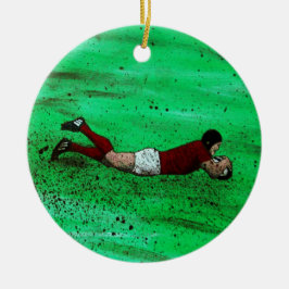 Cerâmica Ornamento Cerâmico de Rugby Art