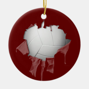 Cerâmica Ornamento cerâmico de voleibol rasgado