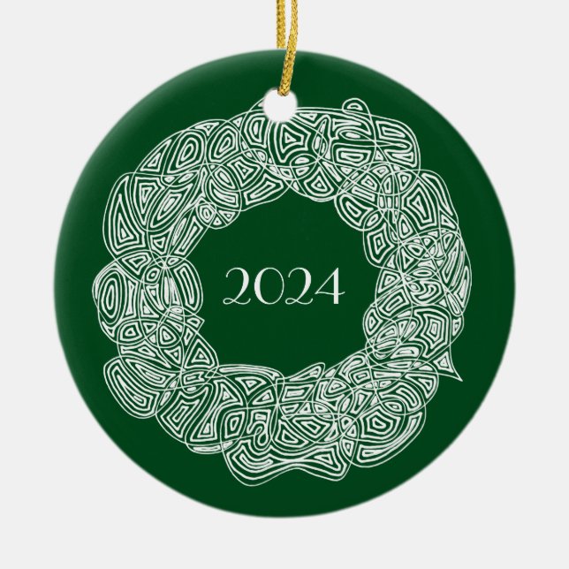 Cerâmica Ornamento cerâmico do Ano da Fera de Natal (Frente)