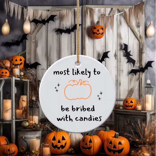 Cerâmica Ornamento cerâmico do Dia de as Bruxas engraçado (Criador carregado)