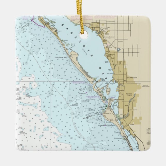 Cerâmica Ornamento Cerâmico do Gráfico de Barcos Sarasota (Frente)