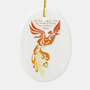 Cerâmica Ornamento cerâmico oval de Isaiah 61 Phoenix