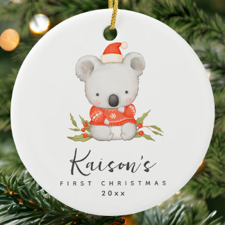 Cerâmica Ornamento Cerâmico Personalizado de Natal Cute Koa