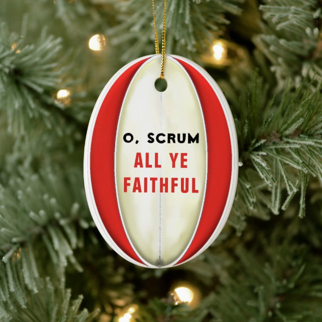 Cerâmica Ornamento Cerâmico Personalizado de Rugby (Árvore)