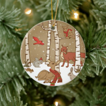 Ornamento cerâmico personalizado de Woodland Chris