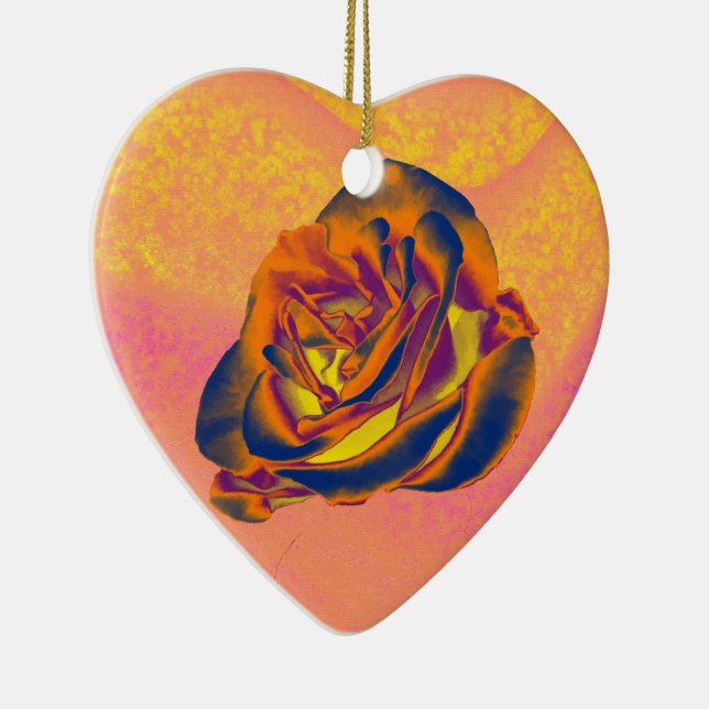 Cerâmica Ornamento cerâmico Rosa de laranja (Direito )