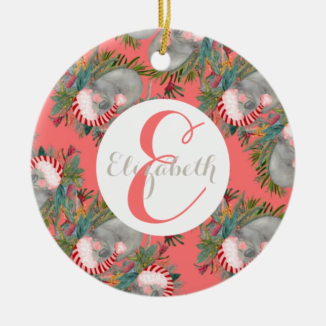 Cerâmica Ornamento Cerâmico Rosa De Natal Da Koala Personal (Frente)