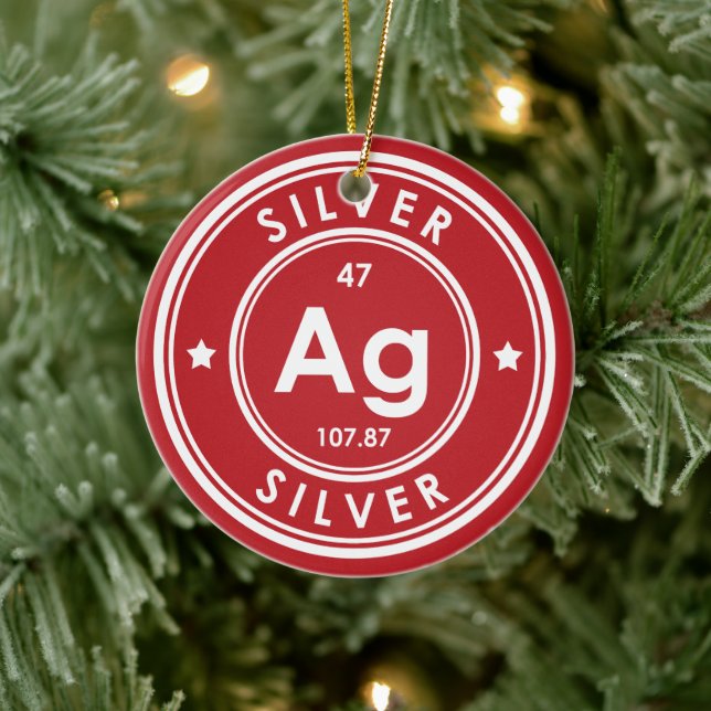 Cerâmica Ornamento Cerâmico Vermelho De Elemento De Prata (Árvore)