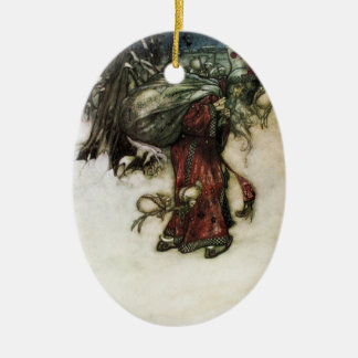 Cerâmica Ornamento clássico de Arthur Rackham Papai Noel