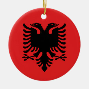 Cerâmica Ornamento com a bandeira de Albânia