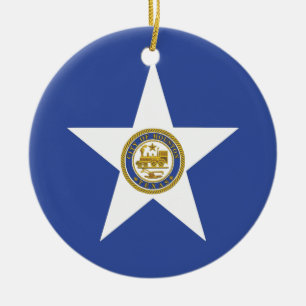 Cerâmica Ornamento com a bandeira de Houston, EUA